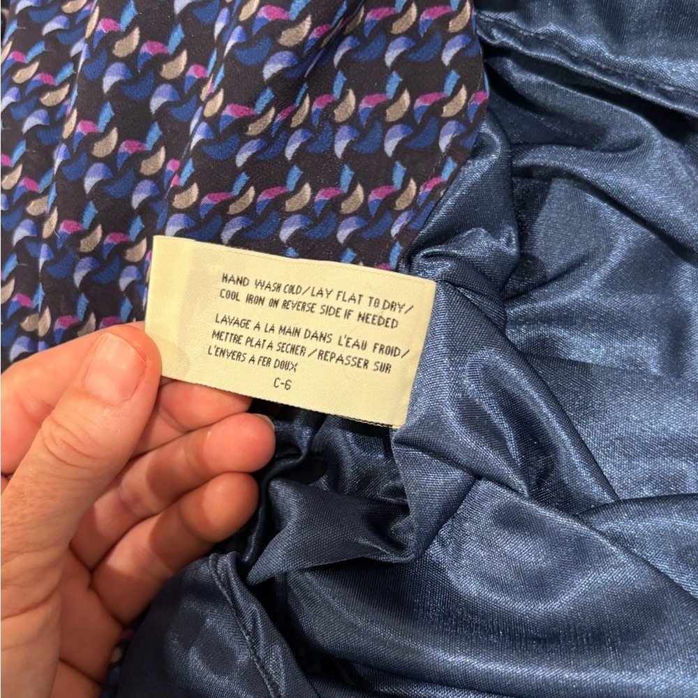 Tulle Blue and White Fit and Flare Midi Dress - Picture 6 of 7